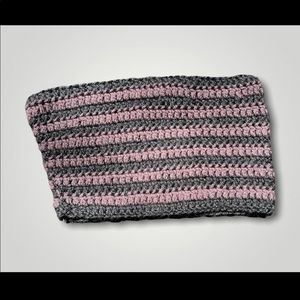 CUSTOM PURPLE STRIPED CROCHET CAT HAT MODERN STREETWEAR OR GRUNGE WEAR INDIE